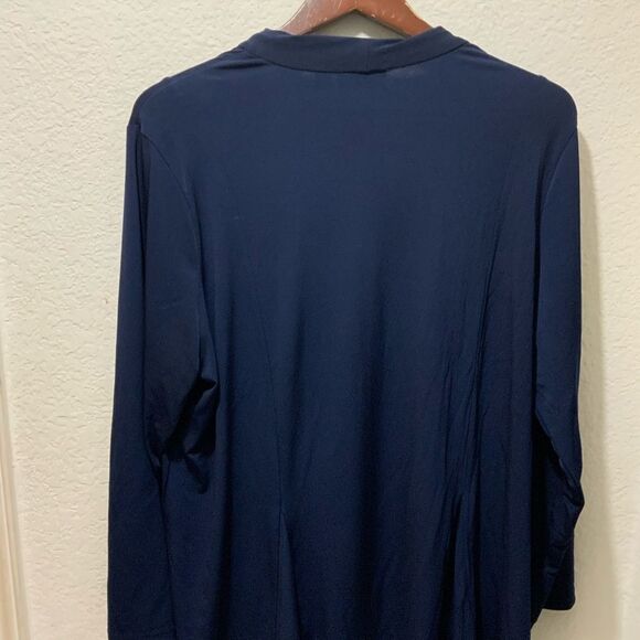 New Susan Graver Liquid Knit blue Open Cardigan size 1X - Picture 8 of 12
